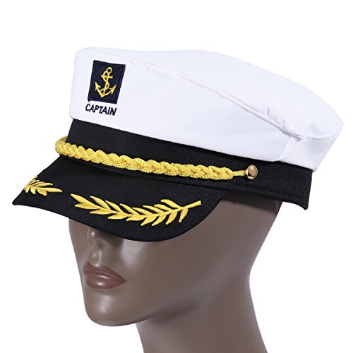 Adult Yacht Captain Hat White Sailor Hat for Women Men Yacht Boat Sailor Captain Cap Marine Admiral Costume Party Cosplay ...