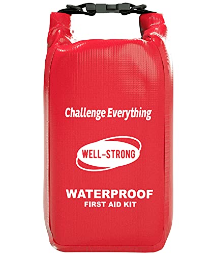 WELL-STRONG Waterproof First Aid Kit Roll Top Boat Emergency Kit with Waterproof Contents for Fishing Kayaking Boating Swi...