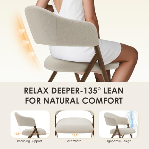 COLAMY Dining Chairs Set of 4, Modern Fabric Upholstered Dining Room Kitchen Side Chairs with Iron Legs, Open Back and Pad...