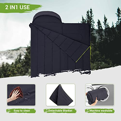 ATEPA Duck Down Sleeping Bag/Blanket for Backpacking, Ultralight Lightweight Rectangular Warm Weather Summer Compact Water...
