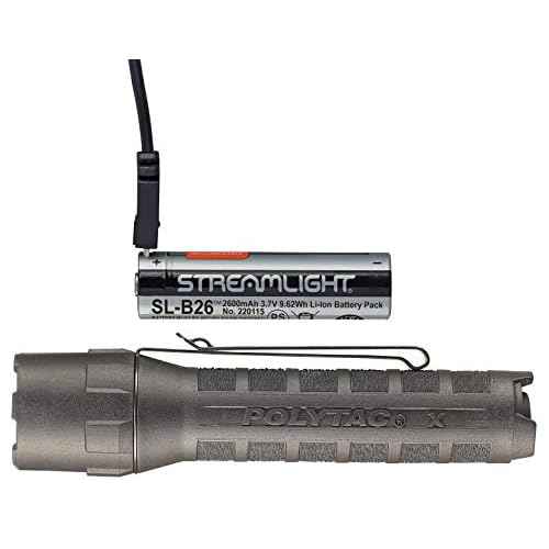 Streamlight 88613 PolyTac X USB 600-Lumen Multi-Fuel Professional Tactical LED Flashlight, Box, Black