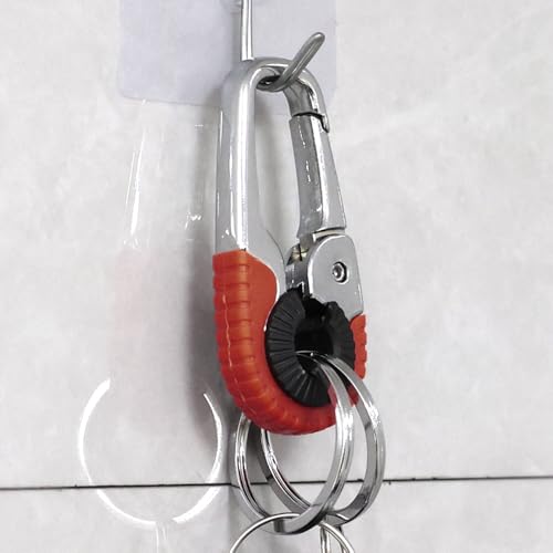 Men Business Keychain Hook Stainless Steel Key Buckle Outdoor Sport Carabiner Tool Double Ring Car Keyrings Accessories