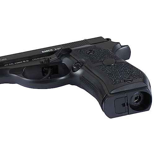 Lancer Tactical Air Pistol Saber X84 Full Metal CO2 Airgun Pistol-480 FPS w/High Pressure 12 Gram CO2- Pack of 5