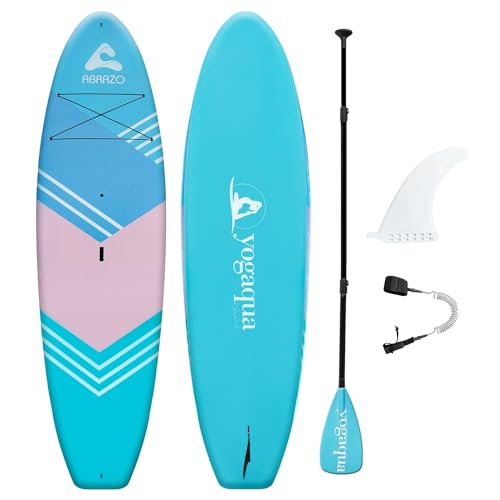 Abrazo YOGAqua 10'6" x 34" x 5" Rigid Stand Up Paddle Board, Extra Wide Hardboard Designed by Yoga Guru, Versatile Yoga SU...