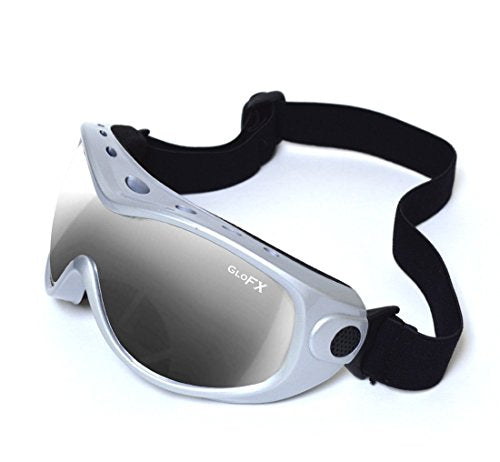 GloFX Ski Goggles - Cyberpunk Reflective Glasses, Full-Face Design, Comfort Foam Padding, Adjustable Strap, UV Protection