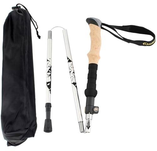 A ALAFEN Aluminum Collapsible Ultralight Travel Trekking Hiking Pole for Men and Women (Fits 5'3" - 6'2")