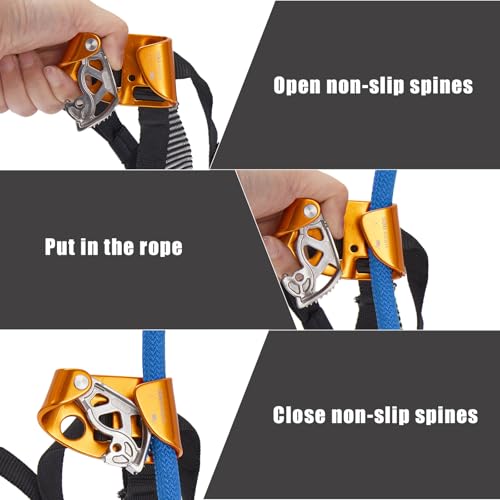 RESQT Foot Ascender, Riser Rock Climbing Mountaineering Tree Arborist, Equipment Climbing Device for 8-13mm Rope