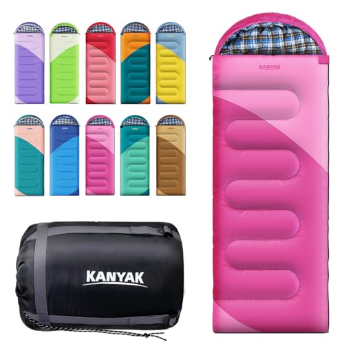 Camping Sleeping Bag, 32℉ Sleeping Bags for Adults Kids Teens Cold Weather Warm Sleeping Bag Winter for 3-4 Season Campin...