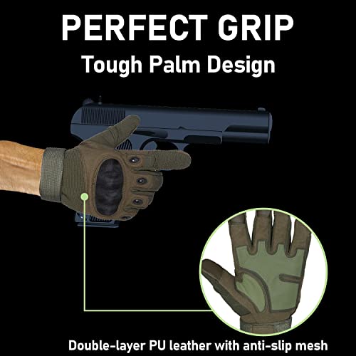 Sutekus Tactical Gloves Hard Knuckle Gloves with Touchscreen Fingers Hand Gear for Hiking, Camping, Hunting, Combat, Shoot...