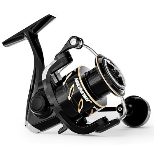 Ashconfish DF Series Spinning Reel Saltwater & Freshwater Fishing Reel, Lightweight Nylon/Fiberglass Frame, 7+1BB, 5.2:1 G...