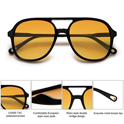 SOJOS Retro Polarized Aviator Sunglasses Womens Mens Classic 70s 80s Vintage Trendy Square Aviators SJ2174
