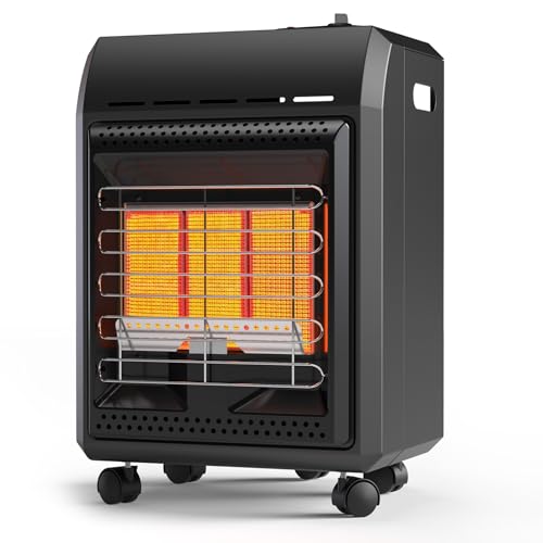 Jocoevol Propane Heater Outdoor Portable 6000 To 18000 BTU Propane Gas Heater Cordless 3 Settings for Patio, With Tip-Over...