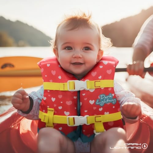 Dark Lightning USCG Approved Infant Life Jacket 0-30 lbs, Swim Vest for Baby/Toddlers 1-3 Year Old 20-30 lbs,Toddler Float...