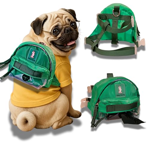 Tailtote Dogs Hiking Backpack Harness Lightweight, Adjustable, and Water-Resistant Pet Poopbag Holder for Outdoor Adventur...
