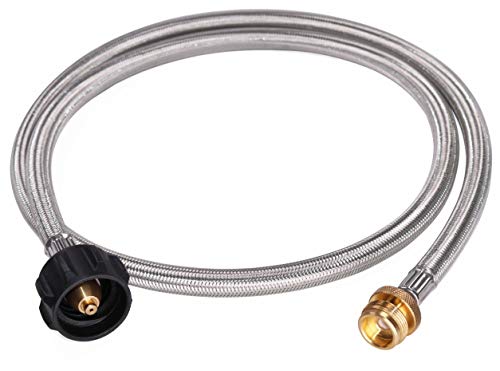 DOZYANT 5 Feet Stainless Steel Braided Propane Adapter Hose 1 lb to 20 lb Converter Replacement for QCC1 / Type1 Tank Conn...