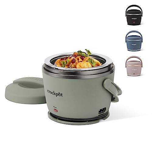 Crock-Pot Portable Electric Lunch Box 20-Ounce Food Warmer Moonshine Green | Ideal for Travel On-the-Go | Keeps Food Spil...