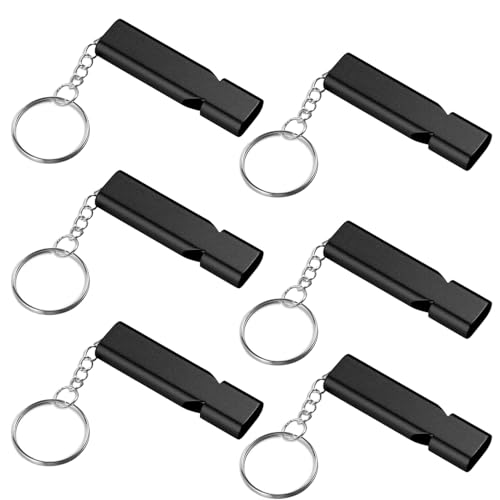 Premium Extra Loud Whistles for Camping Hiking Hunting Outdoors Sports and Emergency Situations, Sturdy but Light Aluminiu...