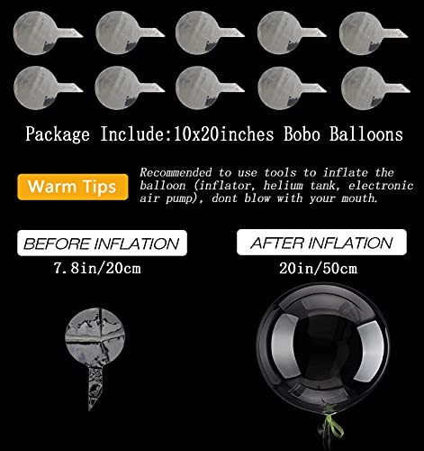 20 Inch Bobo Balloons Bubble Balloons, 10 Pcs Clear Bobo Balloon, Large Transparent Bubble Balloon for Christmas Wedding B...