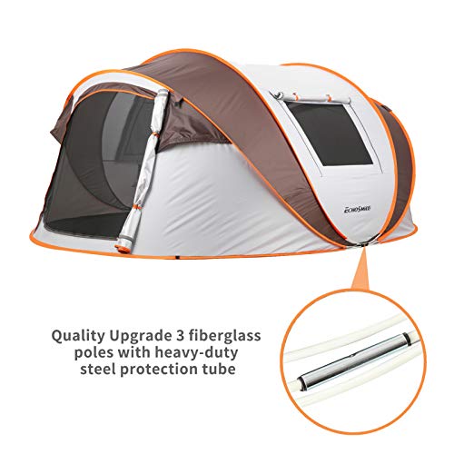 EchoSmile Instant Pop Up Camping Tent, 2/4/6 Person, Easy Setup Tent, Water Resistant Dome, Portable with Carry Bag