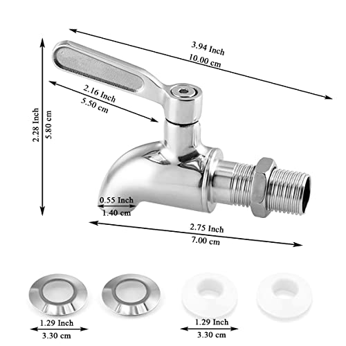 Kyraton Beverage Dispenser Replacement Spigot No Leakage, Stainless Steel Water Dispenser Replacement Faucet Polished Fini...