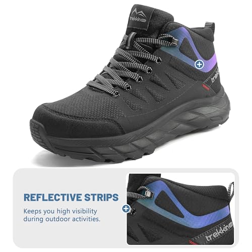 TREKKIN PLUS Men's Waterproof Slip Resistant Hiking Boots Outdoor Trail Trekking Camping Casual Walking Hunting Shoes moun...