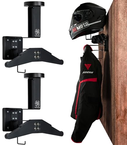 OneTigris Motorcycle Helmet Holder Wall Mount, Tactical Gear Holder with Helmet Stand and Plate Carrier Hanger, Solid Wood...