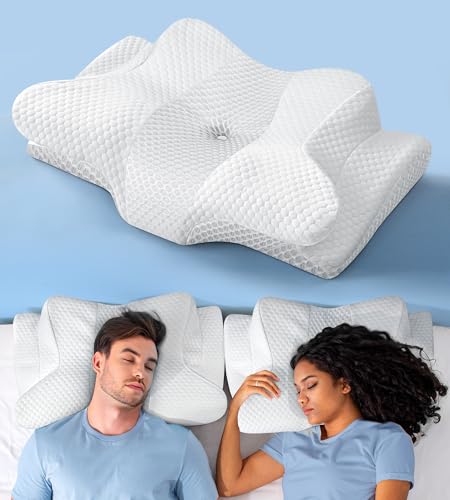 Sleep Doctor Approved Cervical Neck Pillow Sleeping, Ergonomic Contour Side Sleeper Pillows Adults, Cooling Orthopedic Pil...