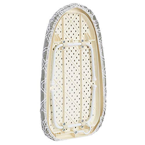 Amazon Basics Compact Tabletop Ironing Board with Folding Legs - Trellis Removable Cover, Chevron, 23.6"L x 7.1"W x 14.3"H