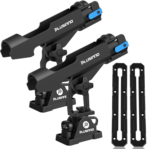 PLUSINNO 2 in 1 Fishing Rod Holders for Boat, Kayak Fishing Rod Holder, Fishing Pole Holders for Track Mount / Deck Mount,...