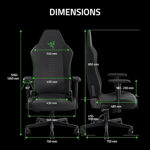 Razer Iskur V2 X Ergonomic Gaming Chair: Built-in Lumbar Support - Widened Seat Base - High Density Foam Cushions - Adjust...