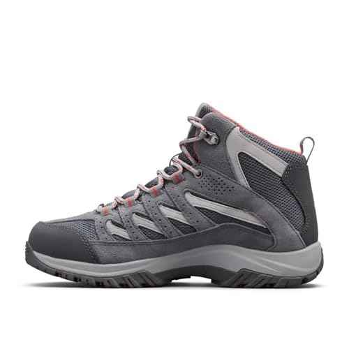 Columbia Womens Crestwood Mid Waterproof, Graphite/Daredevil, 9.5
