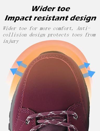 HANABIRA Women Waterproof Winter Ankle Snow Boots Non-Slip Hiking Boots with Warm Fur Lined Winter Walking Boots Sneakers ...