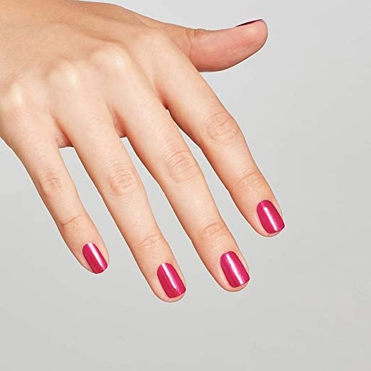 OPI Nail Lacquer 15 Minutes of Flame | Opaque Bright Pink Shimmer Chip Resistant Nail Polish | Hollywood Collection
