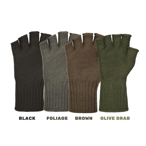 M MCGUIRE GEAR GI Wool Fingerless Gloves, Half Finger Outdoor Tactical Glove Insert - Ski Glove Insert Made in USA
