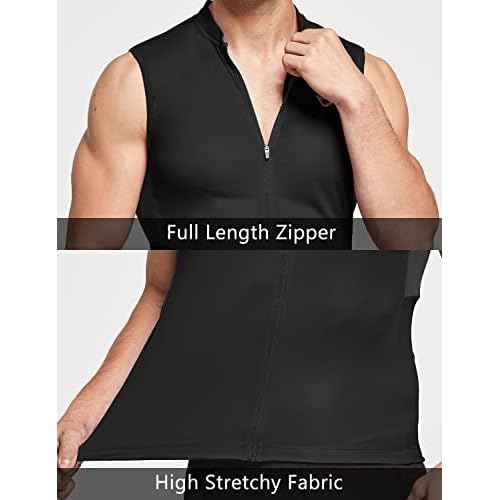 baleaf Men's Sleeveless Cycling Jersey Road Bike Shirt Bicycle Biking Tank Tops Full Zip Pockets SPF UPF50+