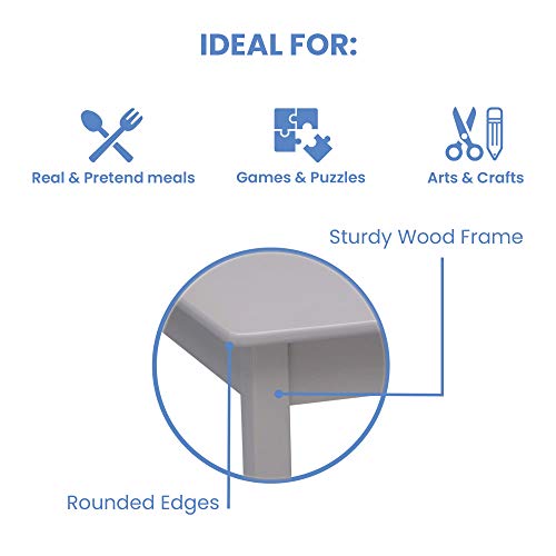 Delta Children MySize Kids Wood Table and Chair Set (2 Chairs Included) - Ideal for Arts & Crafts, Snack Time & More - Gre...