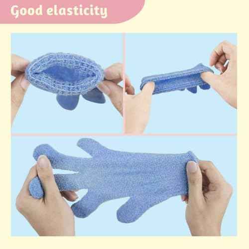 16 Pack Exfoliating Gloves, Body Scrubber Mitt for Dead Skin Removal in Shower, Men and Women