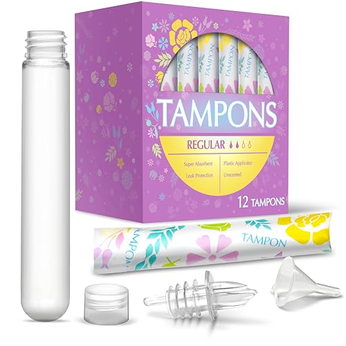 GoPong Tampon Flasks 12 Pack (18 oz Total) - Hidden Alcohol Travel Flasks for Women - Secret Liquor Containers for Nightcl...