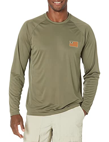 Huk Men's Americana Flag Pursuit | Long Sleeve Performance Fishing Shirt with +30 UPF Sun Protection
