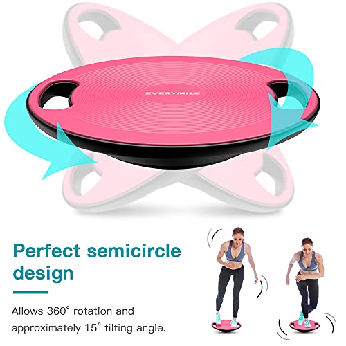 EVERYMILE Wobble Balance Board, Exercise Balance Stability Trainer Portable Balance Board with Handle for Workout Core Tra...