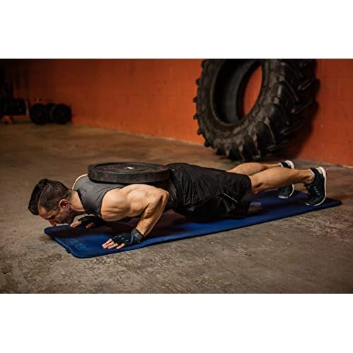 Harbinger Ribbed Durafoam Exercise Mat 5/8-Inch, Blue