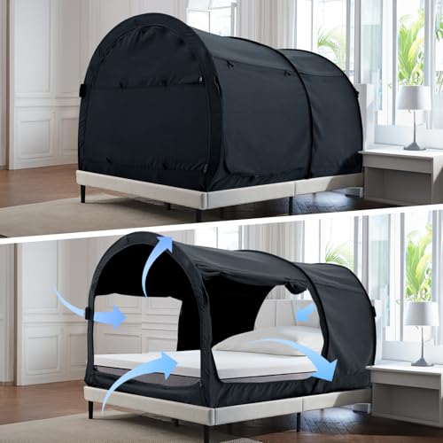 Alvantor® Bed Canopy Bed Tents Dream Tents Privacy Space Twin Size Sleeping Tent Indoor Pop Up Portable Frame Curtains Bre...