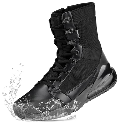CENNID Women's Waterproof Work Tactical Boots Wide Non Slip Boots Lightweight for Side Zipper All Day Comfortable Hiking M...