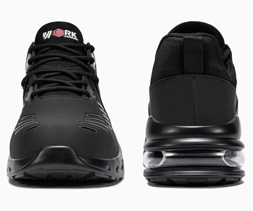 LARNMERN Non Slip Work Waterproof Shoes for Women Steel Toe Comfortable Indestructible Construction Food Service Chef Snea...