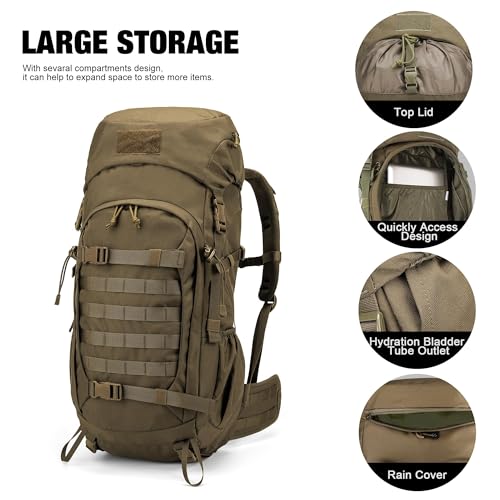 Mardingtop 50L Hiking Backpack,Backpacking Backpack with Rain Cover for Hiking,Backpacking,Rucking,Camping,Survival