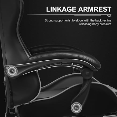GTPLAYER Gaming Chair, Computer Chair with Footrest and Lumbar Support, Height Adjustable Game Chair with 360°-Swivel Seat...