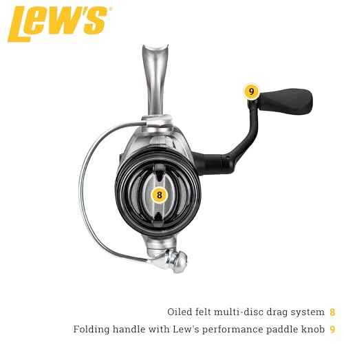 Lew's Laser SG Speed Spin Freshwater Spinning Fishing Reel, Size 400 Reel, Right or Left-Hand Retrieve, 5.2:1, Zero Reverse 1-Way Clutch Bearing, Silver (Clam Package)