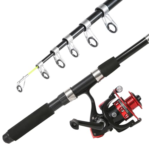 Tripquips Fishing Rod, 6.9ft 2Pcs Telescopic Fishing Rods Set, Carbon Fiber Fishing Pole, 2PCS Spinning Rod and Reel Combo...