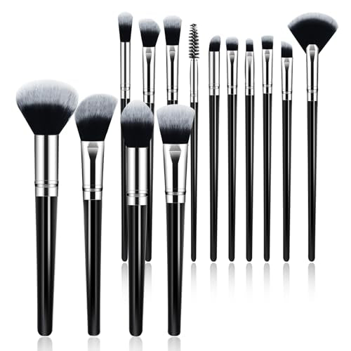 Makeup Brush Set, Premium Synthetic 14 Pcs Makeup Brushes, Travel Makeup Brush Set for Foundation, Concealer, Blush and Ey...
