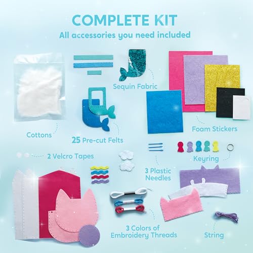 Klever Kits 7 Sewing Projects- My First Kids Sewing Kit- Easy DIY Arts and Crafts for Girls, Craft Kits, Birthday Gifts fo...
